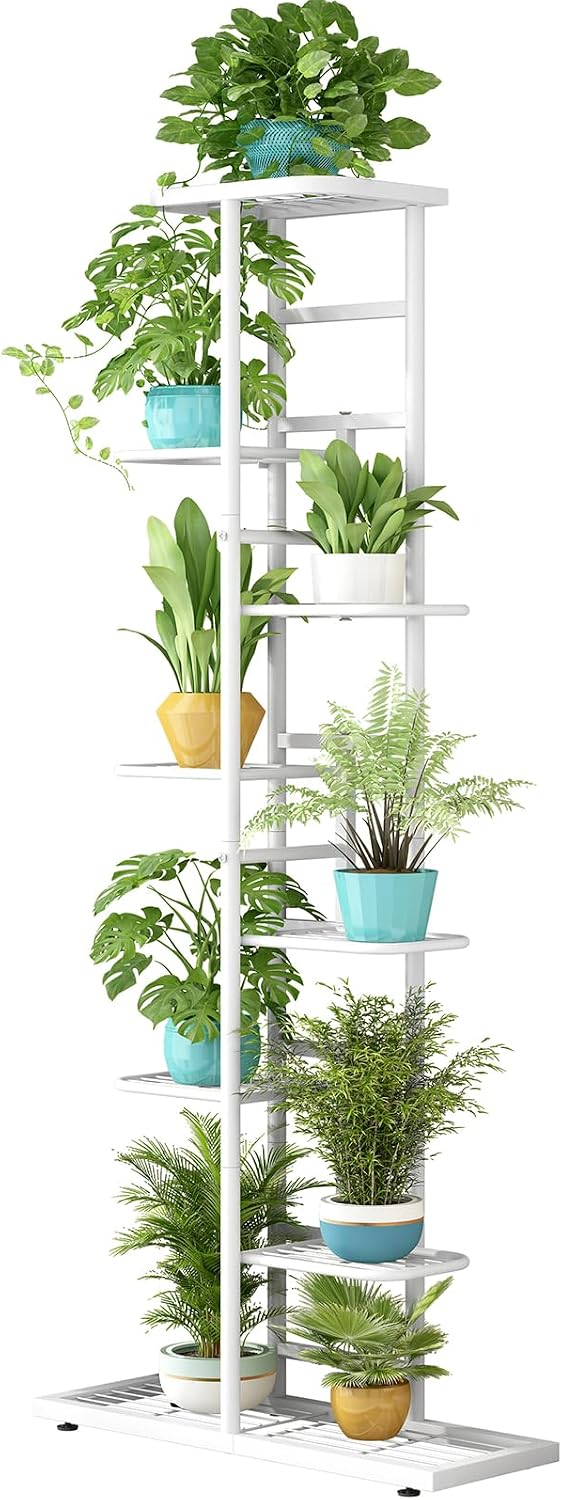 Plant Stand Indoor Outdoor Corner 4 Tier Metal Plant Shelf Patio Plant Rack