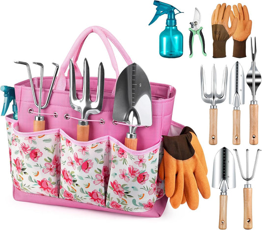 Gardening Tools 9-Piece Heavy Duty Garden Hand Tools