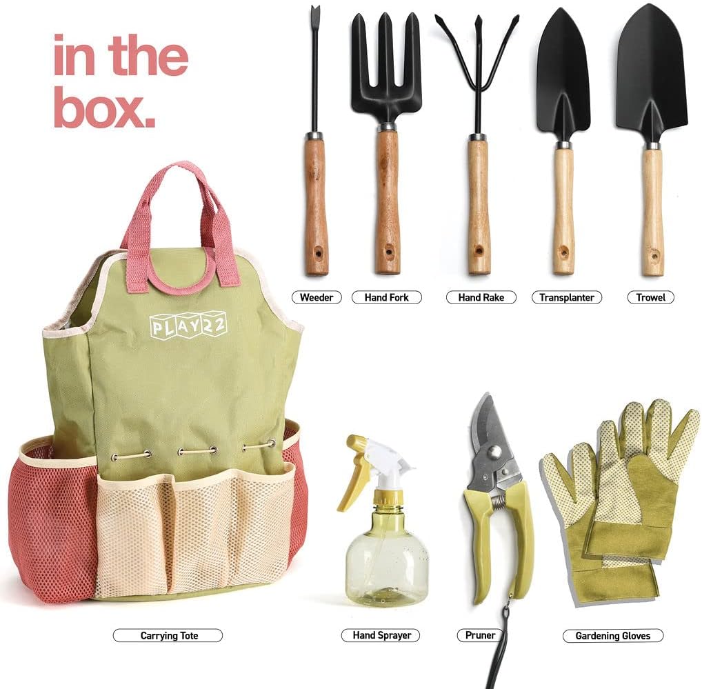 Gardening Tools Set of 10 - Complete Heavy Duty Garden Tools