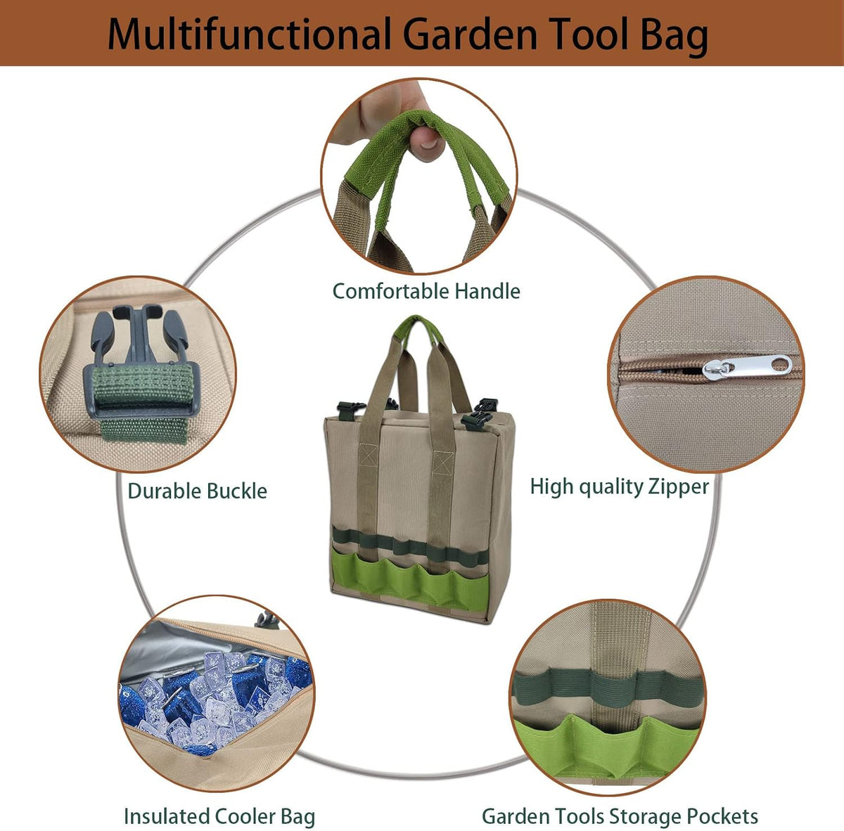 Garden Folding Gardener Stool with Gardening Tools
