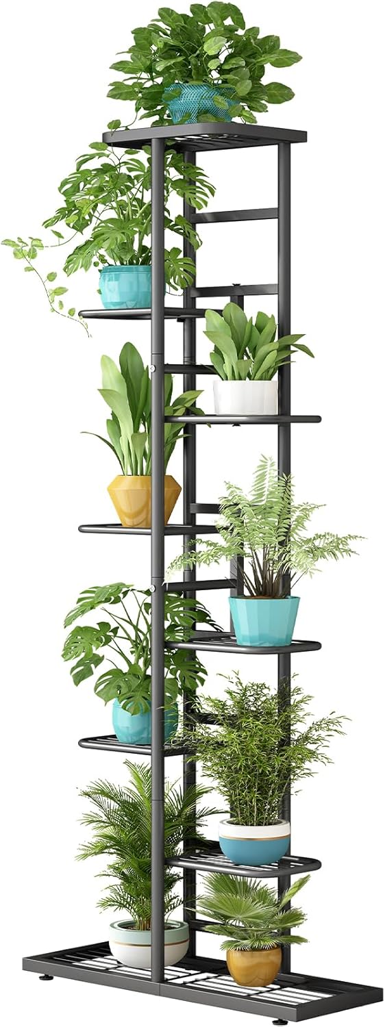 Plant Stand Indoor Outdoor Corner 4 Tier Metal Plant Shelf Patio Plant Rack
