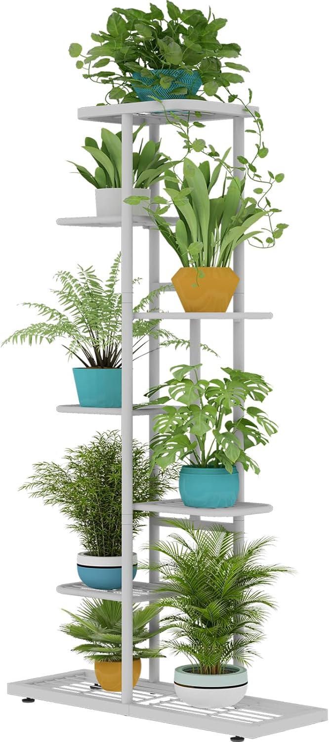 Plant Stand Indoor Outdoor Corner 4 Tier Metal Plant Shelf Patio Plant Rack