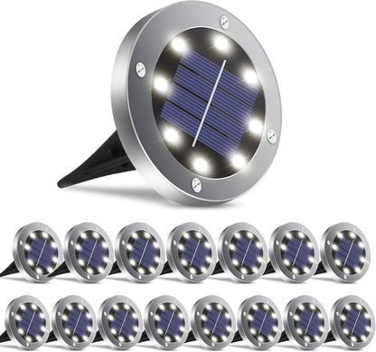 Solar Lights Outdoor Waterproof, 12 Pack Solar Ground Lights with Large Capacity Battery