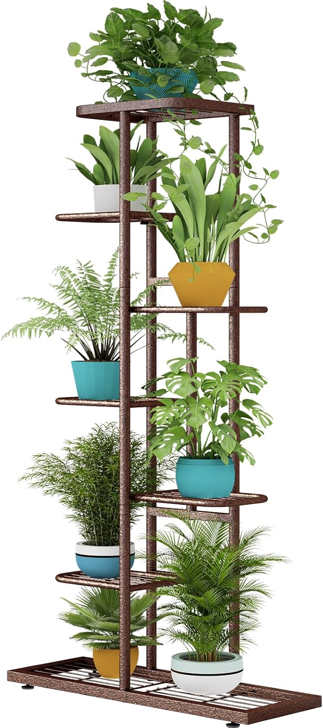 Plant Stand Indoor Outdoor Corner 4 Tier Metal Plant Shelf Patio Plant Rack