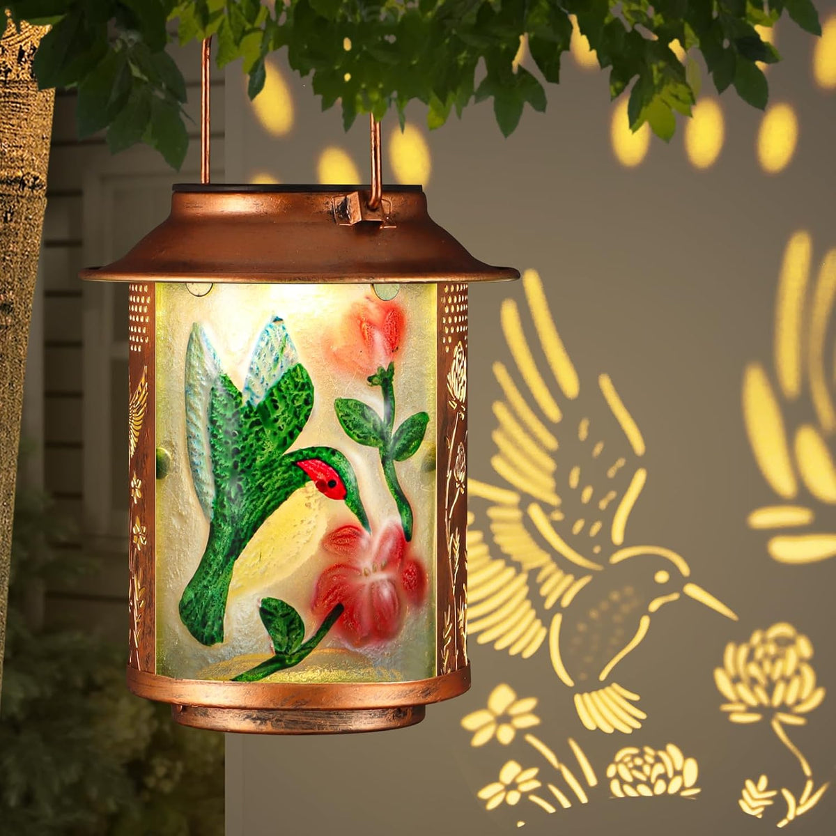 Solar Lanterns Outdoor Waterproof Hummingbird Garden Decor Gifts