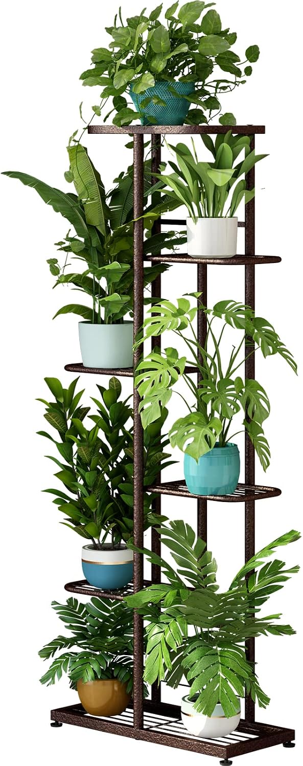 Plant Stand Indoor Outdoor Corner 4 Tier Metal Plant Shelf Patio Plant Rack