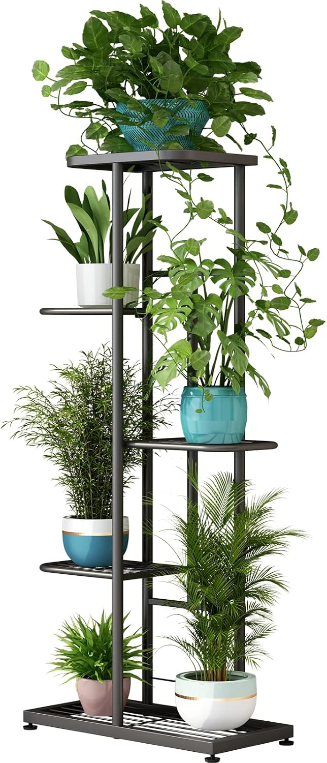 Plant Stand Indoor Outdoor Corner 4 Tier Metal Plant Shelf Patio Plant Rack