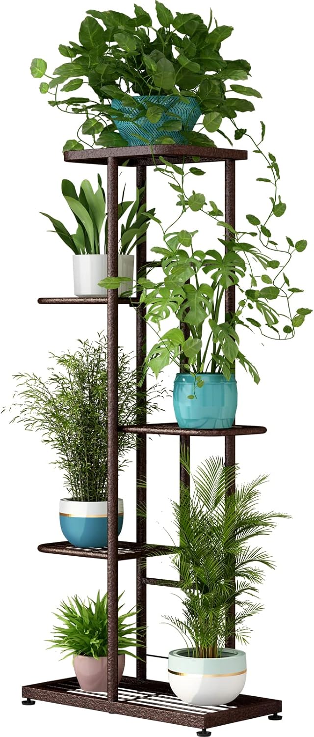 Plant Stand Indoor Outdoor Corner 4 Tier Metal Plant Shelf Patio Plant Rack