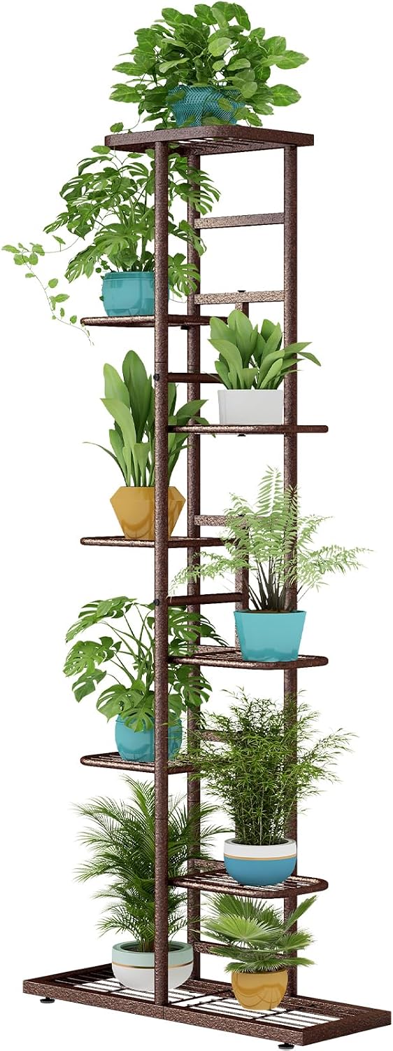 Plant Stand Indoor Outdoor Corner 4 Tier Metal Plant Shelf Patio Plant Rack