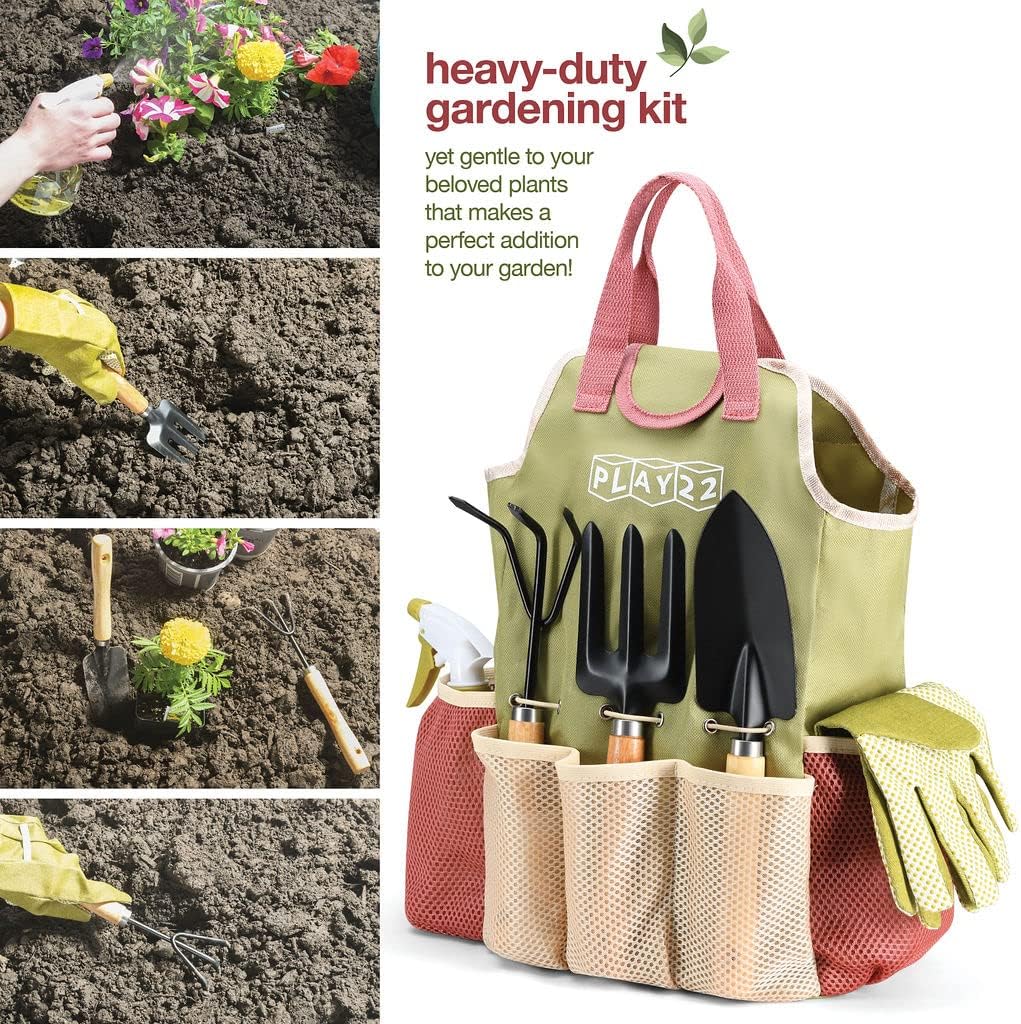 Gardening Tools Set of 10 - Complete Heavy Duty Garden Tools