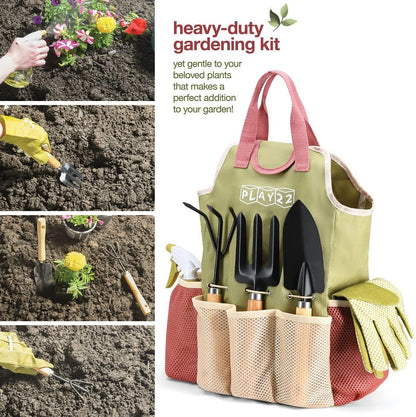 Gardening Tools Set of 10 - Complete Heavy Duty Garden Tools