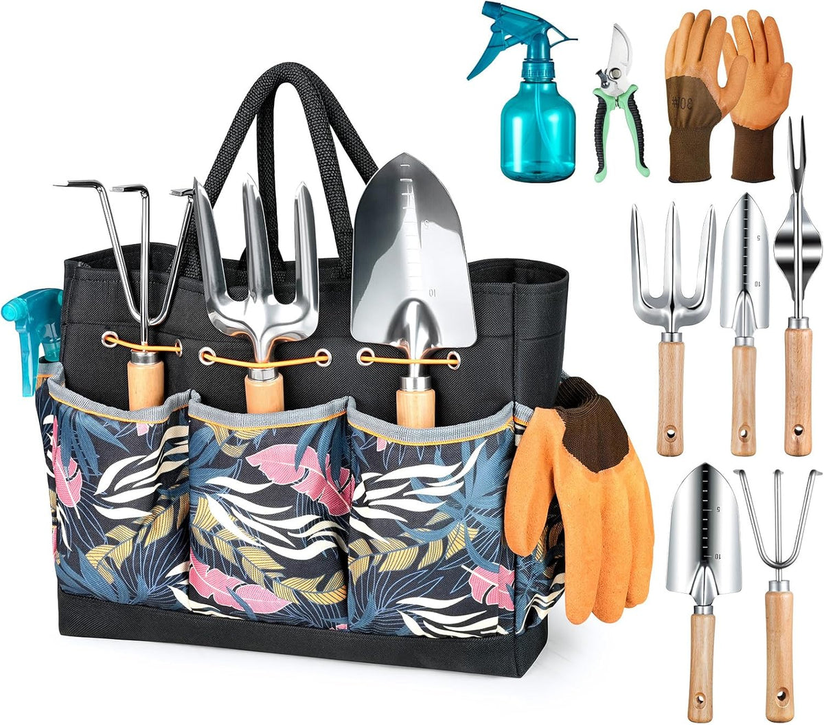 Gardening Tools 9-Piece Heavy Duty Garden Hand Tools
