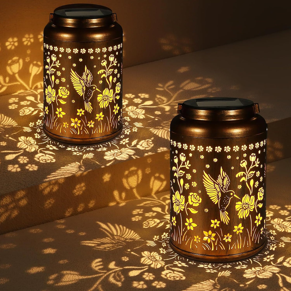 Solar Lanterns Outdoor Waterproof Hummingbird Garden Decor Gifts