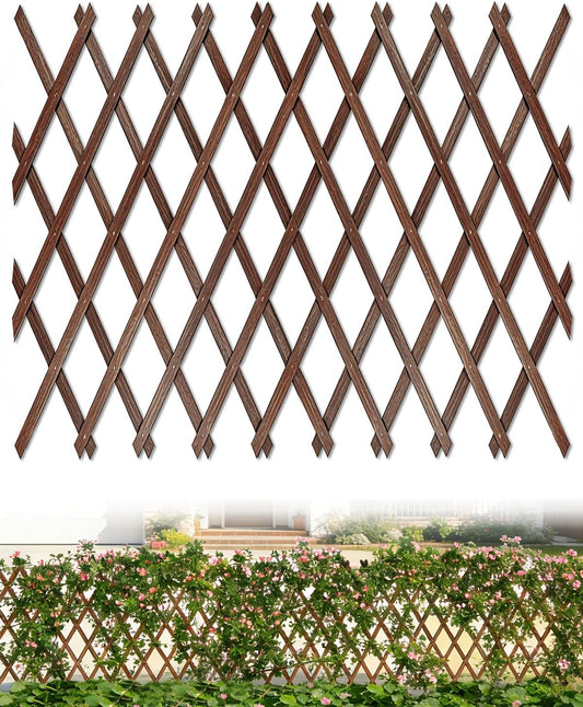 Extensible Natural Garden Wooden Fence Lattice Frame Plant