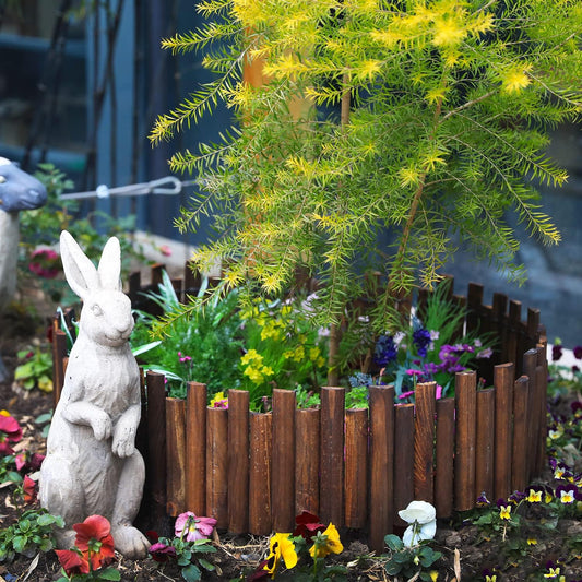 Garden Wooden Staggered Short Fence