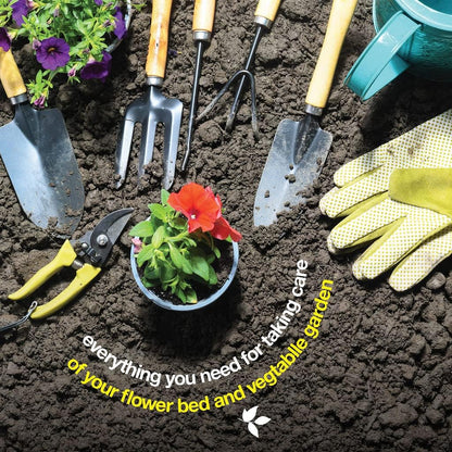 Gardening Tools Set of 10 - Complete Heavy Duty Garden Tools