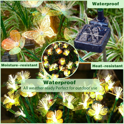 Solar Butterfly&Flower Garden Lights - Outdoor Light for Yard Decoration