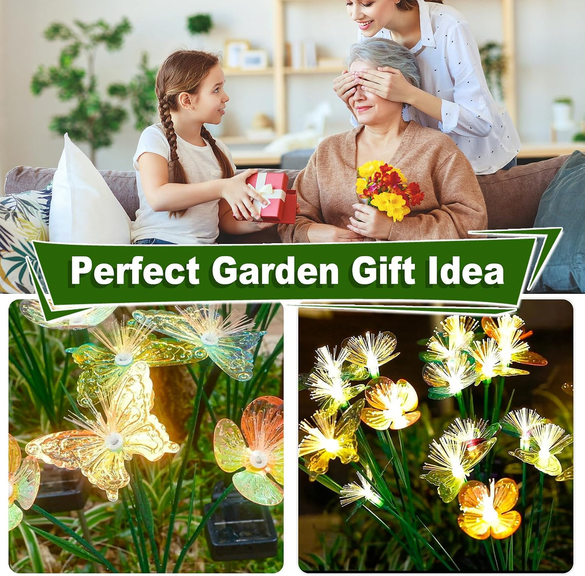 Solar Butterfly&Flower Garden Lights - Outdoor Light for Yard Decoration