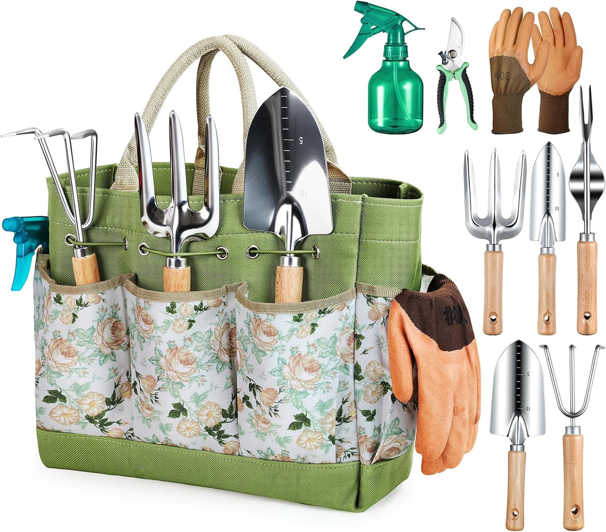 Gardening Tools 9-Piece Heavy Duty Garden Hand Tools