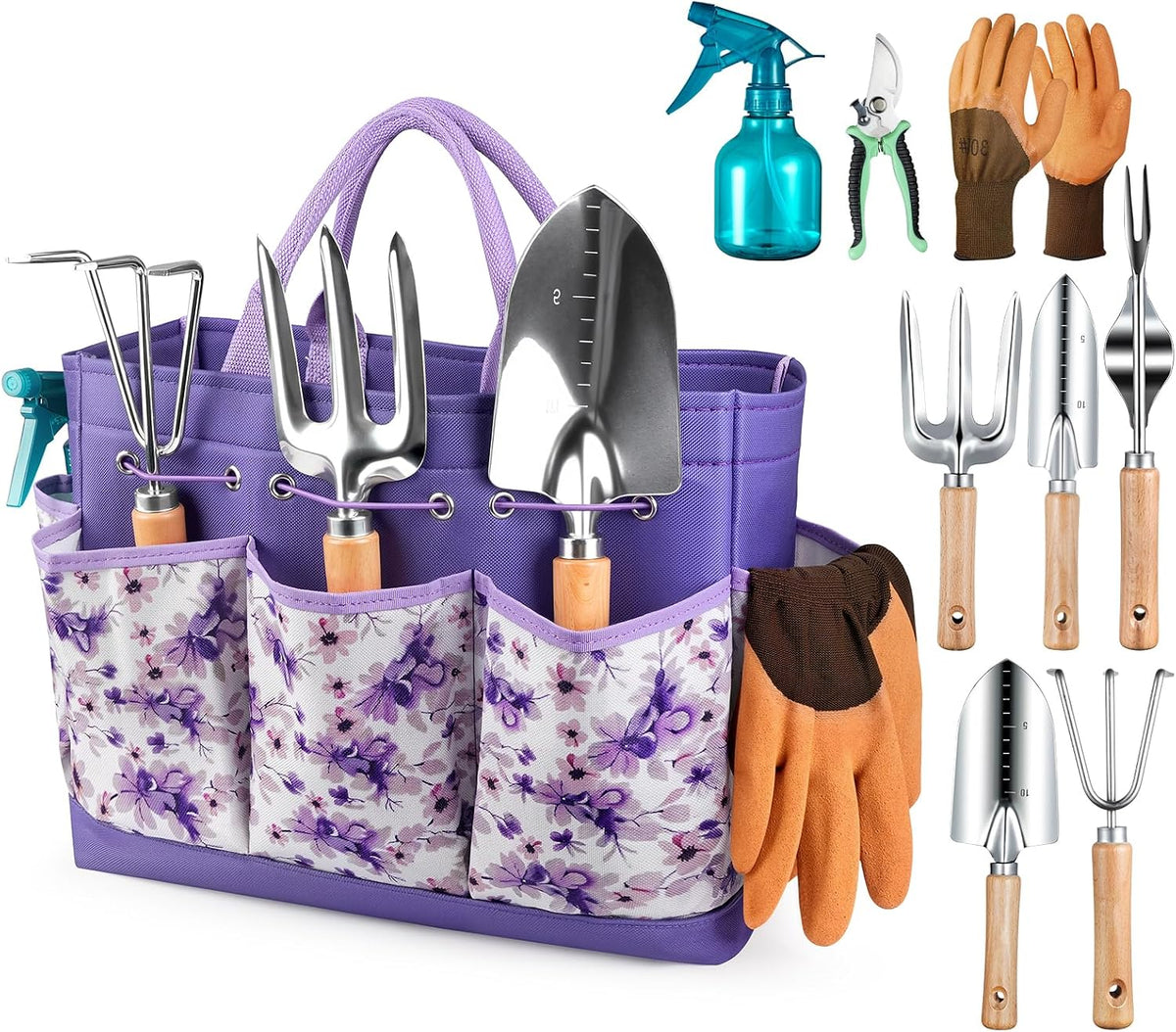 Gardening Tools 9-Piece Heavy Duty Garden Hand Tools