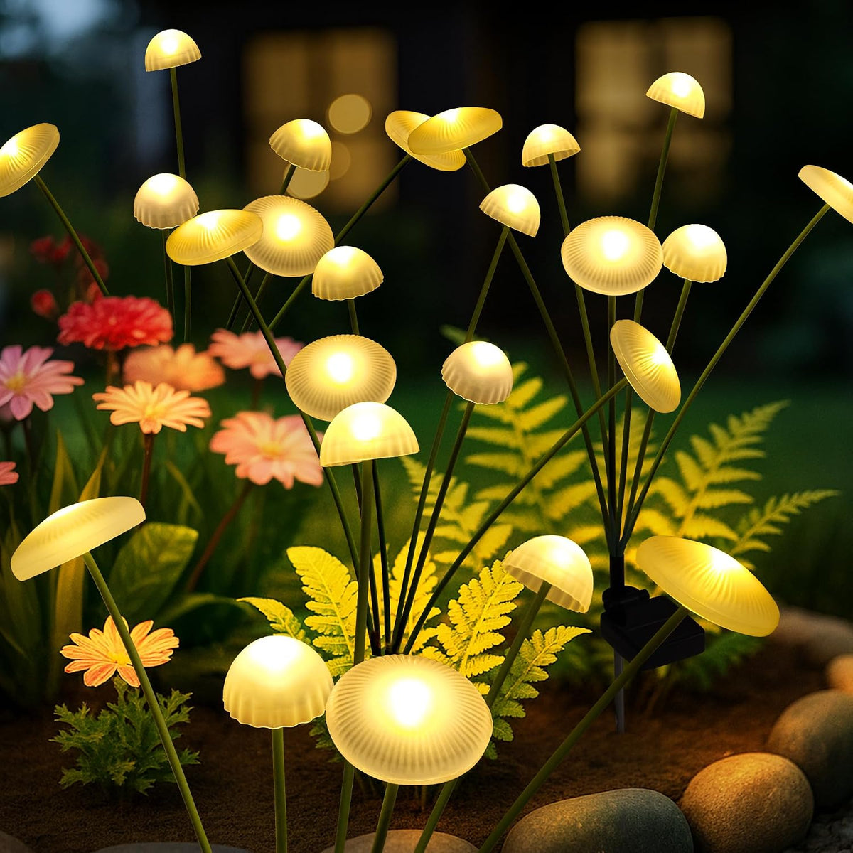 Solar Fairy Lights for Outside, Swaying Mushroom Lights Outdoor Decorative