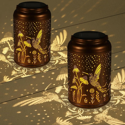Solar Lanterns Outdoor Waterproof Hummingbird Garden Decor Gifts