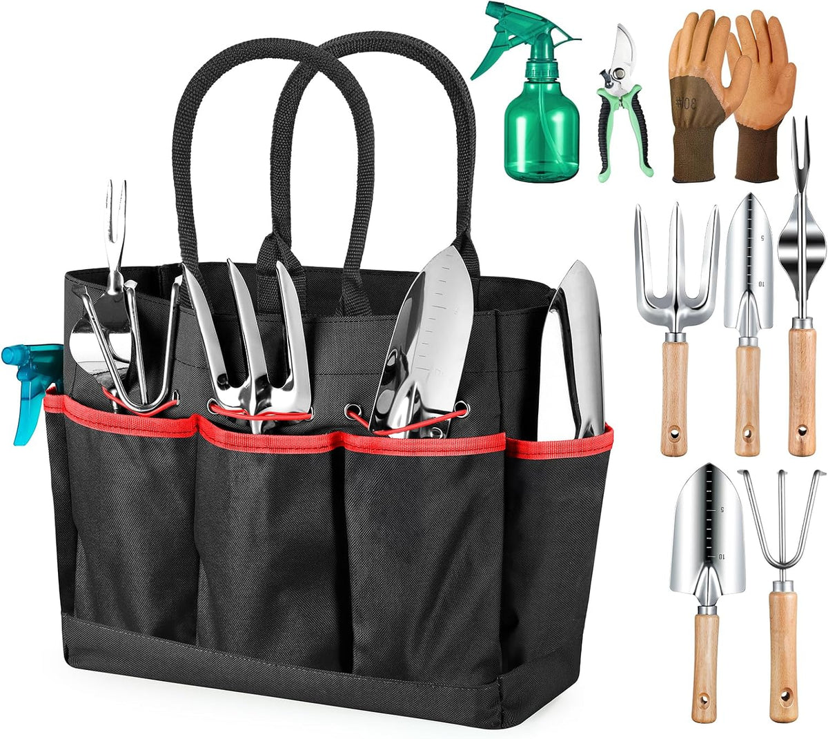 Gardening Tools 9-Piece Heavy Duty Garden Hand Tools