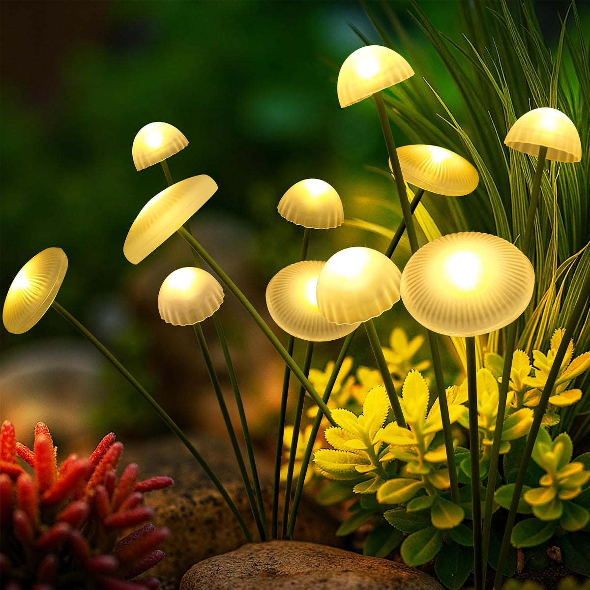 Solar Fairy Lights for Outside, Swaying Mushroom Lights Outdoor Decorative