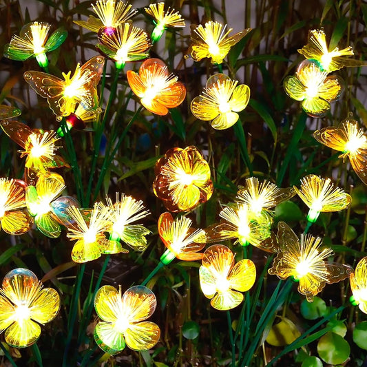 Solar Butterfly&Flower Garden Lights - Outdoor Light for Yard Decoration