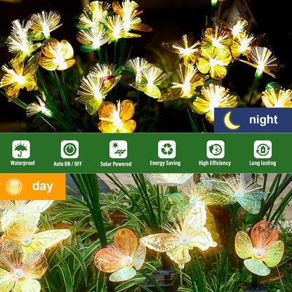 Solar Butterfly&Flower Garden Lights - Outdoor Light for Yard Decoration