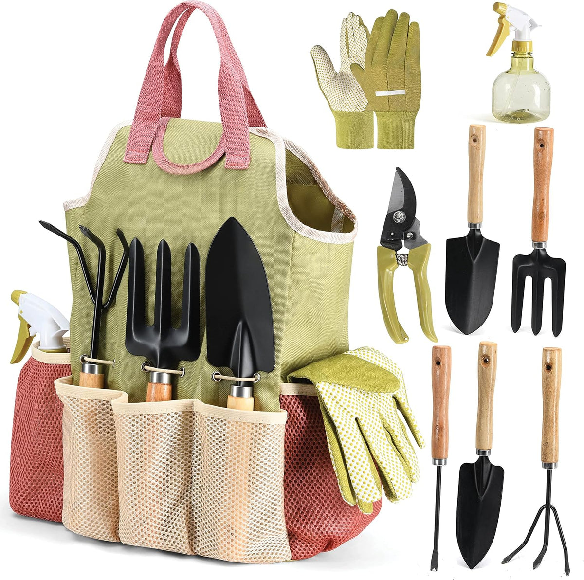 Gardening Tools Set of 10 - Complete Heavy Duty Garden Tools