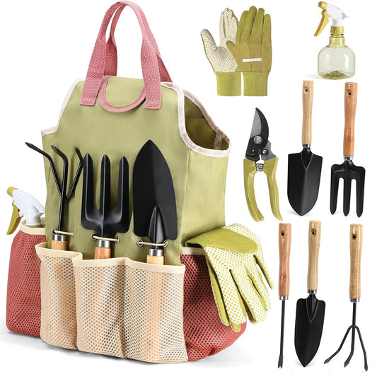 Gardening Tools Set of 10 - Complete Heavy Duty Garden Tools